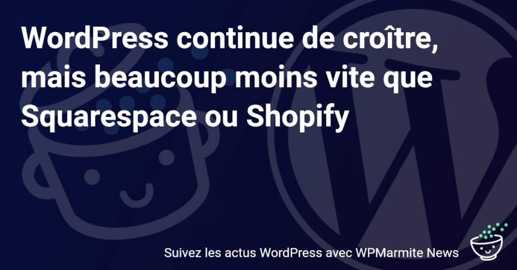 WordPress : Croissance Ralentit, Mais Squarespace et Shopify Explosent