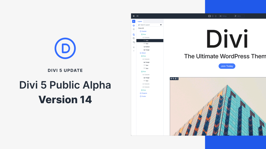 Divi 5 Public Alpha 14 : 37 bugs corrigés et nouveautés à venir