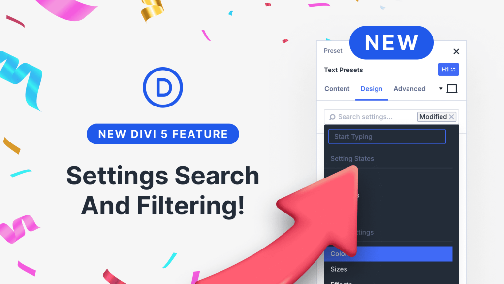 Divi 5 : nouvelle recherche d’options et fonction Extend Attributes