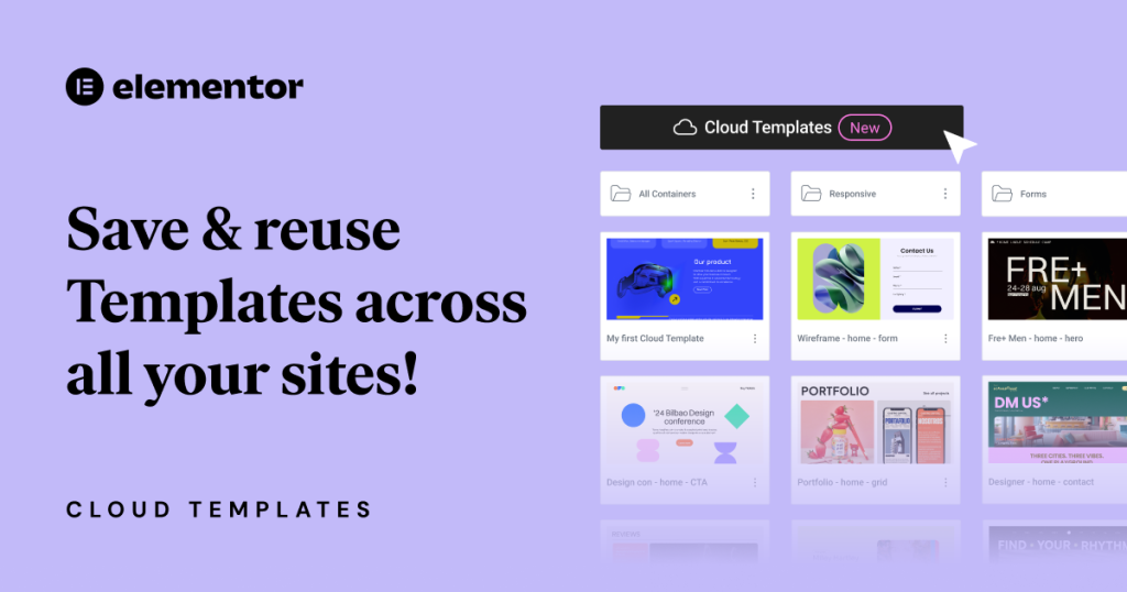 Elementor Cloud Templates : vos modeles accessibles partout