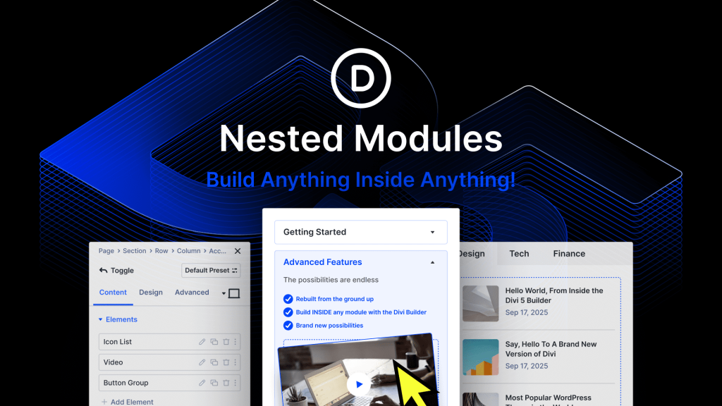 Divi 5 introduit les Nested Modules : des modules imbriqués sans limite