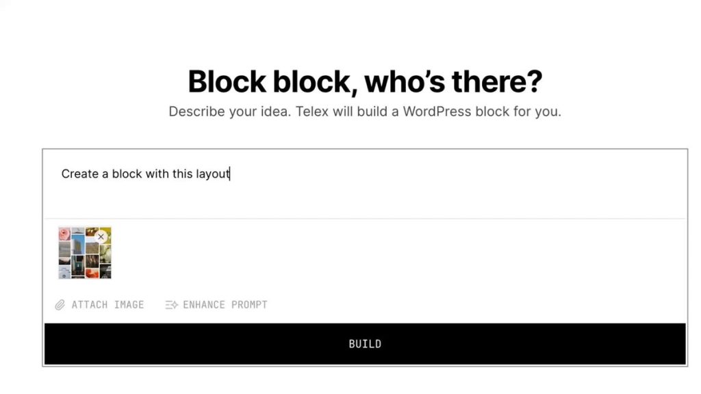 Telex (Automattic) génère désormais des blocs Gutenberg à partir d’une image