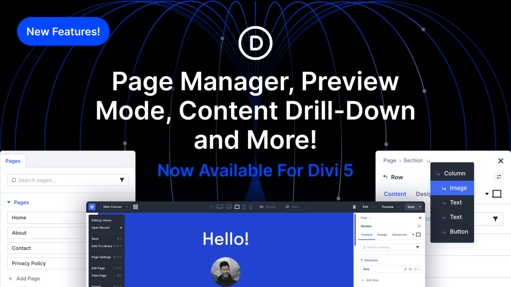 Divi 5 : un Page Manager directement dans l’éditeur