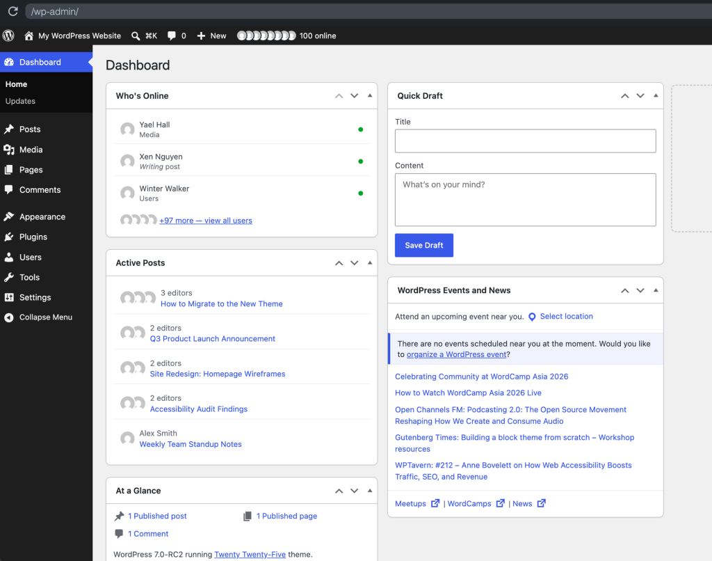 Presence API : une extension pour voir en temps réel qui est connecté à votre admin WordPress