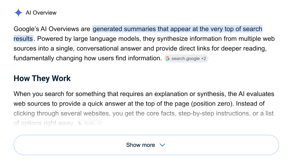 Comment se positionner dans les Aperçus IA de Google